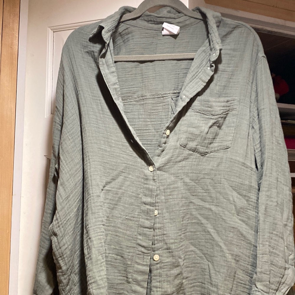 Gauze button down shirt